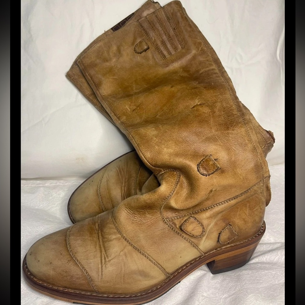 Newly Re-Soled Women's Boots BELSTAFF Tan Leather upper & Insole US 7.5 & EU 38 - Picture 2 of 10
